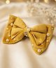 Funkrafts Bow Applique Detailed Beads & Rhinestone Embellished Hair Clip - Yellow