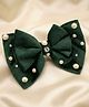 Funkrafts Bow Applique Detailed Beads & Rhinestone Embellished Hair Clip - Green