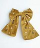 Funkrafts Bow Applique Detailed Beads & Rhinestone Embellished Hair Clip - Yellow