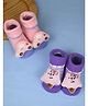 Yellow Bee Pack Of 2 Car & Ice Cream Applique Detailed Socks - Pink & Purple
