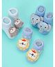 Yellow Bee Cotton Knit Pack Of 3 Cloud Animals  3D Applique Detailed Socks - Multi Colour