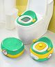 Babyhug 3-In-1 Baby Toilet Training Seat with Anti-Skip Pads and Step Stool - Green Yellow| Removable Potty Pot| Potty Training Seat| Potty Seat cum Chair for Kids 1-6 Years-Green Yellow