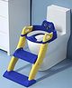 Babyhug Potty Training Toilet Seat with Adjustable Ladder & Step Stool - Blue & Yellow| Anti-Slip Toddler Toilet Trainer| Compact Fold for Storage| Compatible with all Commode Types