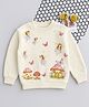 NAVKIYA G Fleece Knit Full Sleeves Fairies & Butterflies Printed Light Winter Sweatshirt - Off White