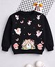 NAVKIYA G Fleece Knit Full Sleeves Fairies & Butterflies Printed Light Winter Sweatshirt - Black