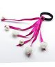 Aabacus Floral Applique & Ribbon Detailed Pearls Embellished Rubber Band - Pink