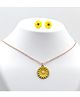 Aabacus Floral Designed Necklace & Earrings Set - Yellow