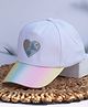 DukieKooky Glitter Embellished Quaver Note In Heart Embroidered Baseball Cap - White - Circumference - 54 Cms