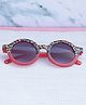DukieKooky Abstract Designed UV Protected Round Sunglasses - Red