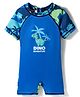 Babyhug Water Repellent Half Raglan Sleeves Beach Theme & Dino Printed Legged Swimsuit -  Blue