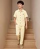 Pine Kids Waffle Knit Half Sleeves Solid Shirt & Lounge Pant Set - Yellow