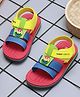 TOMSY CHOICE Colour Blocked  Velcro Closure Sandals - Red