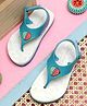 TOMSY CHOICE Hot Air Balloon  Designed Velcro Closure Flip Flops - White
