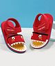 TOMSY CHOICE Monster Designed & Applique Detailed Velcro Closure Sandals - Red