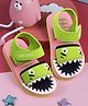 TOMSY CHOICE Monster Designed & Applique Detailed Velcro Closure Sandals - Green