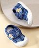 TOMSY CHOICE Checked & Bear Applique Detailed Velcro Closure Shoes - Blue