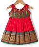 Bhartiya Paridhan Silk Woven Sleeveless Ethnic Dress with Paisley Foil Print - Red