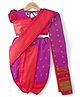 Bhartiya Paridhan Silk Woven Half Puffed Sleeves Saree with Zari Detailing - Plum