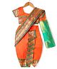 Bhartiya Paridhan Silk Woven Half Sleeves Saree With Foil Print - Orange