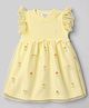 Bonfino Cotton Woven One Piece Dresses/Frocks with Embroidery Details WHITE / YELLOW 5-6 Years