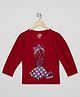 The Sandbox Clothing Co Cotton Knit  Full Sleeves Girl Printed Tee - Red