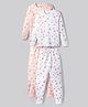 Primo Gino 100% Cotton Knit Full Sleeves T-Shirts & Pyjamas Co-ord Night Suits with Star Print Pack of 2 - Multicolor