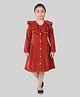 Tiny Girl Woven Full Sleeves Frill Detailed Dress - Rust