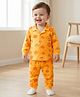Babyoye 100% Cotton Single Jersey Knit Full Sleeves Shirt & Lounge Pant Co-ords Night Suit With Basketball Print - Orange