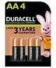 Duracell Plus AA Rechargeable Batteries Pack of 4 - 1300 mAh