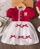 Mark & Mia Half Sleeves Party Dress With Bow Applique - Maroon