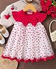 Mark & Mia Sleeveless Polka Dots  Printed Flared Party Dress with Bow Applique - Red