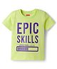 Babyhug 100% Cotton Knit Half Sleeves Text Printed T-Shirt - Lime Green