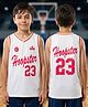 Pine Active Knit Sleeveless T-Shirt with Hoopster Print - White