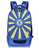 Echo Boomers Chelsea Theme Sports Backpack with Separate Football Compartment Blue - Height 18 Inches