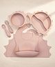 BabyStreet Silicone Suction Stage 2 Baby Feeding Set, Self-Feeding, FDA Approved, Non-Toxic, Non-Slip, Pack of 5 - Blush