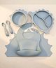 BabyStreet Silicone Suction Stage 2 Baby Feeding Set, Self-Feeding, FDA Approved, Non-Toxic, Non-Slip, Pack of 5 - Cloud