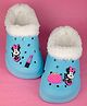 Yellow Bee Disney Mickey & Friends Featuring Minnie Mouse Applique Detailed Perforated Plush Line Detailed Clogs - Blue
