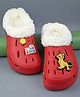 Yellow Bee Disney The Lion King Featuring Simba Applique Perforated Plush Line Detailed Clogs - Red