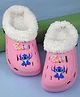 Yellow Bee Lilo & Stitch Featuring Character Applique Perforated Plush Line Detailed Clogs - Pink