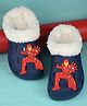 Yellow Bee Marvel Featuring Iron Man Applique & Plush Line Detailed Perforated Winter Clogs - Navy Blue