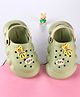 Cute Walk by Babyhug Back Strap Clogs with Applique - Olive Green & Beige