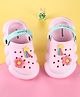 Cute Walk by Babyhug Back Strap Clogs with Floral & Star Applique - Pink & Mint