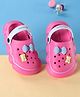 Cute Walk by Babyhug Back Strap Solid Clog With Bear & Bow Applique - Fuchsia