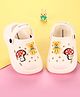 Cute Walk by Babyhug Clogs with Back Strap & Mushroom Applique - Off White