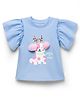 Babyhug Cotton Knit Half Sleeves T-Shirt With Dog Print & Sequin Detailing - Multicolor