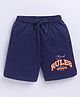 Parrot Crow Cotton Knit Rules Text Printed Shorts - Navy Blue