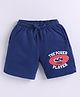 Parrot Crow Cotton Knit The Power Player Text Printed Shorts - Royal Blue