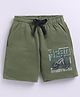 Parrot Crow Cotton Knit Hero Text Bicycle Printed Shorts - Green