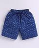 Parrot Crow Cotton Knit Sports Theme Printed Shorts - Blue