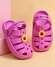 Kookie Kids Back Strap Clogs with Floral Applique - Pink